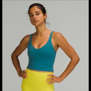 RARE lululemon capture blue cropped align tank top size 8